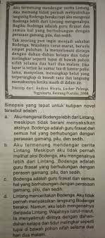 Apr 04, 2019 · teks resensi adalah sebuah teks yang menyajikan penilaian terhadap kualitas dari sebuah karya sastra.sebuah teks ulasan yang baik sejatinya mampu menyajikan penilaian yang diambil secara jujur, obyektif, menyeluruh, berimbang, mendetil, serta mencakup baik kelebihan maupun kekurangan karya sastra. Sinopsis Yang Tepat Untuk Kutipan Novel Tersebut Adalah Brainly Co Id