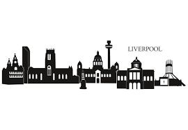 Black And White Liverpool Skyline Art Liverpool Skyline Google Search Liverpool Skyline Liverpool Liverpool Map