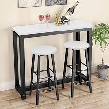 Amazon Com Tribesigns 3 Piece Pub Table Set Counter Height Dining Table Set With 2 Bar Pub Table Sets Counter Height Dining Table Set Kitchen Table Settings