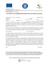 Informare privind prelucrarea datelor cu caracter personal. Declaratie De Consimtamant Privind Prelucrarea Datelor Personale Docx