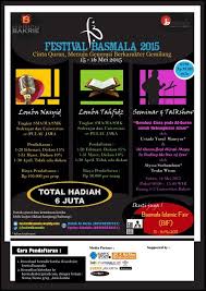 Festival Basmala 2015 Cinta Quran Menuju Generasi Berkarakter Gemilang Tanggal Jumat Sabtu 15 16 Mei 2015 Http Eventjakarta Festival Tanggal Quran