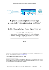 Pdf Representations In Problem Solving A Case Study With Optimization Problems