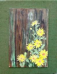Acrylic Painted Daisies On Wood With Burlap By Theowlsnestofnc 20 00 Daisy Painting Canvas Painting Pallet Painting