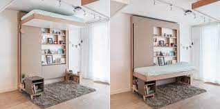 Beds That Are Designed To Drop Down From The Ceiling Using strong jute ropes, a pulley.
