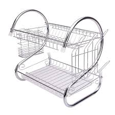 Electric Plate 2 Layer Multifunctional S Shaped Dual Layers Bowls Dishes Chopsticks Spoons Collection Shelf Dish Drainer Silver In 2020 Drying Rack Kitchen Sink Drainer Kitchen Dishes