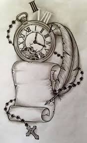 As for the line, then it all depends on the imagination of its owner. Trendy Tattoo Compass Drawing Design Clock Ideas Watch Tattoos Scroll Tattoos Clock Tattoo Design
