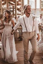 Sparkly A Line V Neck Open Back Sequin Outdoors Wedding Dress Wedding Groomsmen Attire Casual Groom Attire Casual Wedding Attire