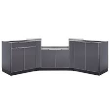 Cabinet doors, pantry, cupboards, pre assembled cabinets & more. Newage Products 4 Piece Aluminum Slate Outdoor Kitchen Cabinets With Bbq Cabinet The Home Depot Canada