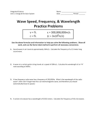 Download honors physics waves homework solutions. Equation For Speed Wavelength And Frequency Of Electromagnetic Radiation