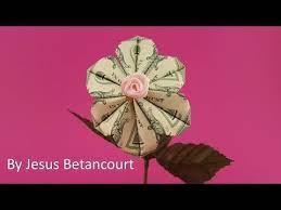 Beautiful 3 Dollar Flower Origami Tutorial Youtube Money Origami Origami Flowers Tutorial Origami Money Flowers