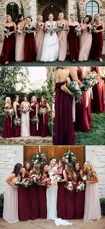 Burgundy And Blush Mismatched Tulle Bridesmaid Dresses Burgundy And Blush Wedding Wedding Bridesmaid Dresses Wedding Bridesmaids