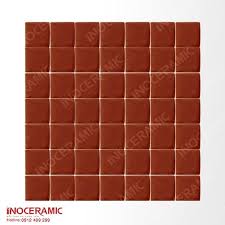 Gạch viên mosaic đỏ