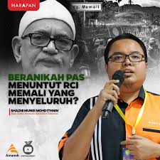 Shazni made the announcement on twitter today, saying he was having high fever and suffering pain. Beranikah Pas Menuntut Rci Memali Yang Menyeluruh Parti Amanah Negara