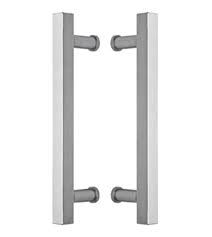 An interior french door could be the perfect addition for home offices right off the foyer, dining rooms or any area where you might want to create a bright, airy feel. 23 Inch Square Stainless Glass Door Handles Pair Omnia 8190 B400 Us32d Doorware Com