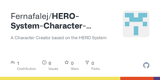 Github Fernafalej Hero System Character Creator A Character Creator Based On The Hero System