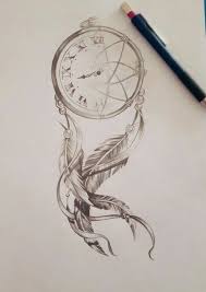 Dream catcher drawings for tattoos. Small Dream Catcher Drawing Pocket Watch White Background Black Pencil Traumfanger Tattoos Traumfanger Tattoo Beeindruckende Tattoos