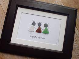 Sea Glass Art Picture Friends Forever Three Friends Gift Idea Gift For Best Friend Gift For Bestie Best Friend Moving Away Gift Moving Away Gifts Friend Moving