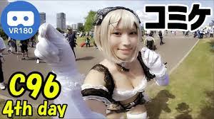 VR180 3D]Watch C96 Comiket Cosplayers in VR 4th Day - YouTube