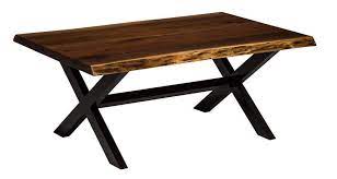 Coffee table bases even for less money : Live Edge Coffee Table With Wood X Base From Dutchcrafters Amish