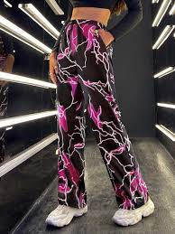 Graphic Print Wide Leg Pants In 2021 Printed Wide Leg Pants Teenage Fashion Outfits Fashion Pants