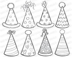 Birthday Hat Clipart Black And White Pin By Tracy Sanchez On Doodles Drawings Christmas Party Hats Digital Stamps Party Hat Craft