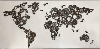 Sumnacon 9.4 inch industrial steampunk style gear wheel wall decoration, vintage gear wheel art craft wall decor for home/bar/office hotel/cafe/resturant, round. Metal Steampunk World Map Wall Art Wooden Map Metal Steampunk Gears Ar Trend Gallery Art Original Abstract Paintings
