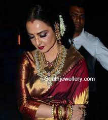 Rekha In Guttapusalu Haram Photo Indian Jewellery Design Hyderabadi Jewelry Rekha Saree
