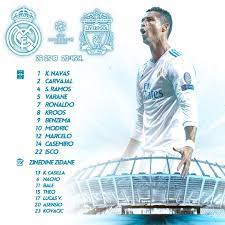 ويغيب عن صفوف نادي ريال مدريد الإسباني في المباراة ضد نادي ليفربول الإنجليزي، العديد من نجوم الفريق، على رأسهم، القائد الدولي الإسباني سيرخيو راموس بسبب الإصابة، فيما تحوم الشكوك حول مشاركة الثنائي فيدريكو فالفيردي وإيدين هازارد بسبب الإصابة أيضًا. Real Madrid C F Ø¹ On Twitter ØªØ´ÙƒÙŠÙ„Ø© Ø±ÙŠØ§Ù„ Ù…Ø¯Ø±ÙŠØ¯ Ù„Ù…ÙˆØ§Ø¬Ù‡Ø© Ù„ÙŠÙØ±Ø¨ÙˆÙ„ Ø§Ù„Ù„ÙŠÙ„Ø© Ù…Ù† Ø³ÙŠØ³Ø¬Ù„ ÙÙŠ Ø±Ø£ÙŠÙƒÙ… Aporla13