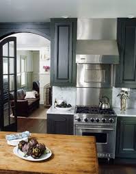 Painted Kitchen Cabinets Dark Gray Ralph Lauren Surrey White Marble Countertops Kitchen Cabinetry Design Grey Kitchen Cabinets Kitchen Design