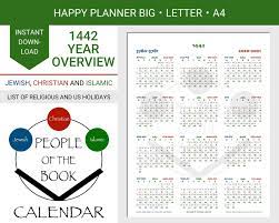 1442 Ah Islamic Hijri Year Overview People Of The Book Etsy In 2021 Happy Planner Holiday Lettering Lettering