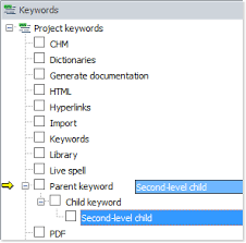 (2) in (k werd) (1) in text editing and database management systems, a keyword is an index entry that i. How To Define Parent And Child Keywords Helpndoc