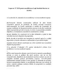 Jun 26, 2013 · (2) sunt scutite de taxa judiciară de timbru cererile, acțiunile și căile de atac formulate de către prefect sau primar pentru anularea actelor juridice făcute ori emise cu încălcarea prevederilor legii fondului funciar nr. Legea Nr 87 Din 2020