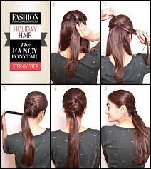 Holiday Hair Tutorial Fancy Ponytail Step By Step Fancy Ponytail Hair Styles Holiday Hairstyles