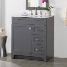 Find the perfect furnishings for your dream bathroom! Home Decorators Collection Thornbriar 30 In W X 21 In D Bathroom Vanity Cabinet In Cement Tb3021 Ct The Home Depot Marble Vanity Tops Home Depot Bathroom Vanity White Sink