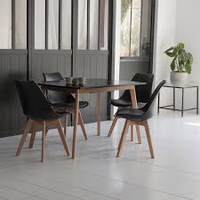 Paiement 4x sans frais satisfait ou remboursé entreprise française. Ensemble Table Extensible Et 4 Chaises Scandinaves Noires Nora