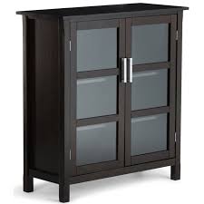 To this day, crystal cabinet works continues the tradition of fine custom cabinet making. Simpli Home Kitchener Solid Wood Medium Storage Cabinet In Hickory Brown Axcrkit15 Hic