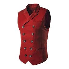 Mage Male Mens Suit Vest Designer Solid V Neck Double