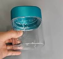 850ml 1000ml PET Clear Square Plastic Jars With Blue Lids
