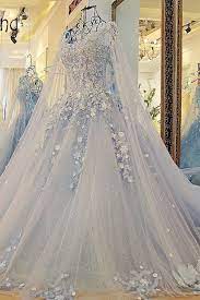 Dubai Sky Blue Wedding Dresses With Long Cloak Crystal Pearls Puffy Bridal Ball Gowns Robe Wedding Dresses Romantic Wedding Dresses Beaded A Line Wedding Dress