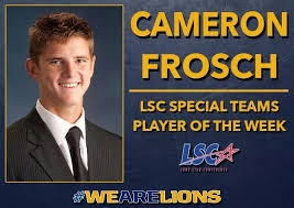 CAMERON FROSCH TABBED LSC SPECIAL TEAMS PLAYER OF THE WEEK