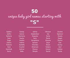 Both german and english speaking world is drawn towards such fancy baby names often. 50 Unique Baby Girl Names Starting With S Annie Baby Monitor