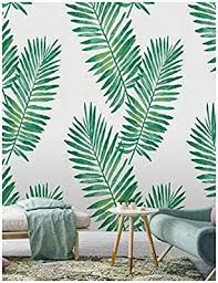 Haokhome 93024 Contact Paper Tropical Palm Peel And Stick Wallpaper Removable Green White Vin Peel And Stick Wallpaper Wall Decor Stickers Green Leaf Wallpaper