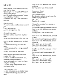So done with wishing you were still here said i'm so sick of love songs, so sad and slow so why can't i turn off the radio? Doc Lyrics Tj Cabrera Academia Edu