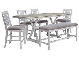 Fire pit dining table set. Millennium Teganville D755 32 4x124 09 6 Piece Rectangular Counter Height Extension Table 4 Upholstered Barstools And Upholstered Bench Set Sam Levitz Outlet Table Chair Set With Bench