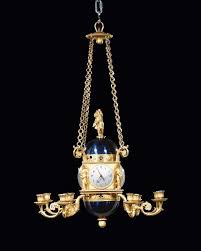 Prunk Deckenleuchter Mit Pendule Mit 4 Zifferblättern Empir