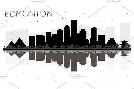 Black And White City Skyline Drawing Edmonton City Skyline City Silhouette City Skyline City Skyline Silhouette