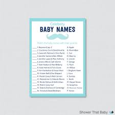 Choosing a baby name can be a difficult decision. Mustache Baby Shower Celebrity Baby Names Game Printable Etsy