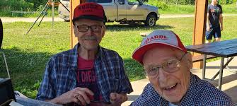 Johnson County politician Steve Howe stopping by to see our Field Day  set-up.