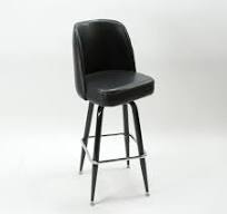Black Framed Bar Stool with Bucket Seat