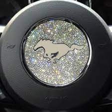 Bling Ford Mustang Emblem For Steering Wheel Logo Sticker Decal Mustang Emblem Mustang Accessories Wheel Logo